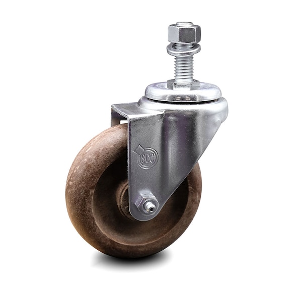 4 Inch High Temp Glass Filled Nylon Wheel Swivel 12mm Threaded Stem Caster SCC